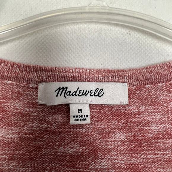 Madewell Space-Dye Blush Pink Open Front Long Cardigan Size Medium - Picture 2 of 12